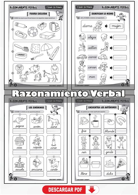 Cuaderno De Razonamiento Verbal Primer Grado Primaria En Nbkomputer