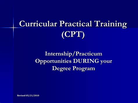 Ppt Curricular Practical Training Cpt Powerpoint Presentation Free