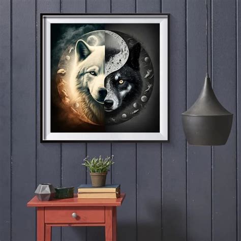 Diamond Painting Yin Yang Animaux Kit Complet Broderie Diamant Yin Yang