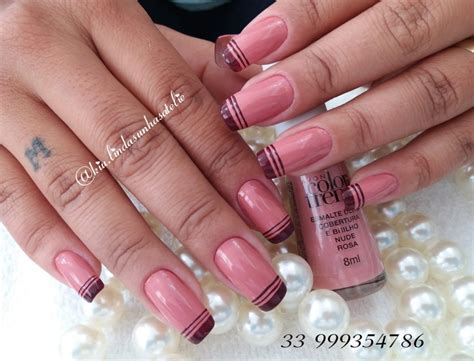 Unhas Decoradas Francesinhas E Esmalte Nude Maravilhosas