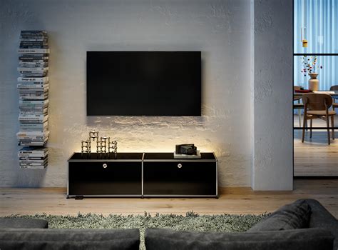 Usm Haller E Media Graphite Black Architonic