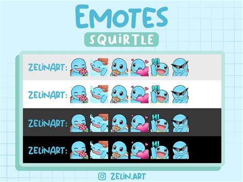 Cute Squirtle Pokemon Emote Bundle For Twitch Discord And Youtube