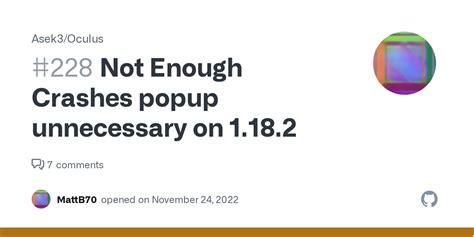 Not Enough Crashes Popup Unnecessary On 1 18 2 · Issue 228 · Asek3 Oculus · Github