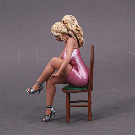 Scale Figure Handpainted Unpainted Resin Girl Blonde Sitting Etsy