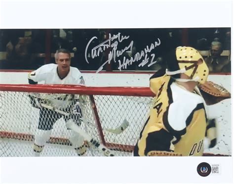 Christopher Murney Signed Slap Shot 8x10 Photo Inscribed Hanrahan 1