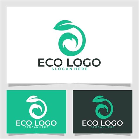 Modelo de design de vetor de logotipo ecológico Vetor Premium