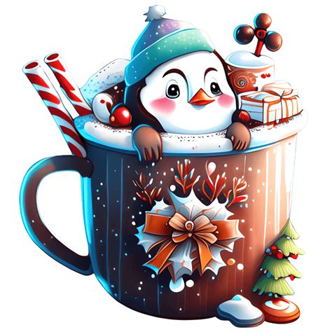 Christmas Penguin Hot Cocoa Creative Fabrica