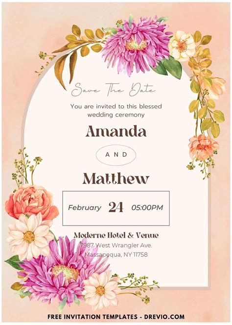 Easily Edit Pdf Invitation Spring Garden Arch Wedding Invitation B