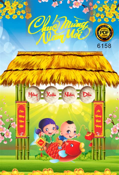Poster Chúc Mừng Năm Mới Cổng Tre File Corel Chia Sẻ File Thiết Kế đồ