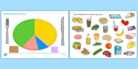 Healthy Eating Divided Plate Sorting Activity Food Groups