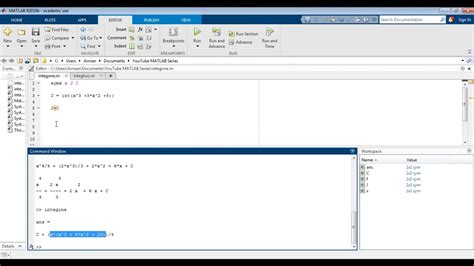 How To Evaluate Definite And Indefinite Integrals In Matlab With