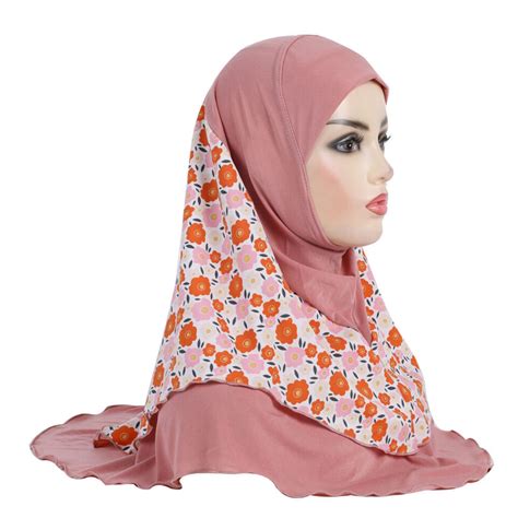 Muslim Women Turban Hijab Pull On Shawl Instant One Piece Amira Wrap