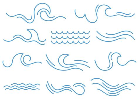 Hand drawn doodle waves clip art 22323564 Vector Art at Vecteezy