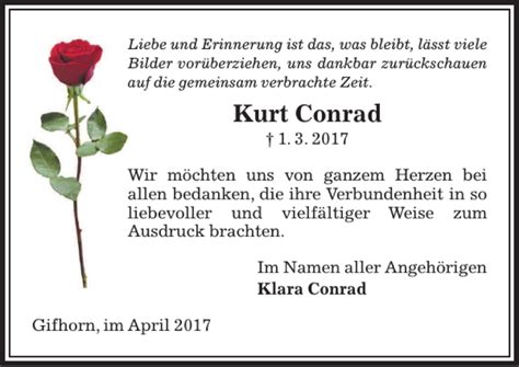 Traueranzeigen Von Kurt Conrad Trauer Anzeigen De