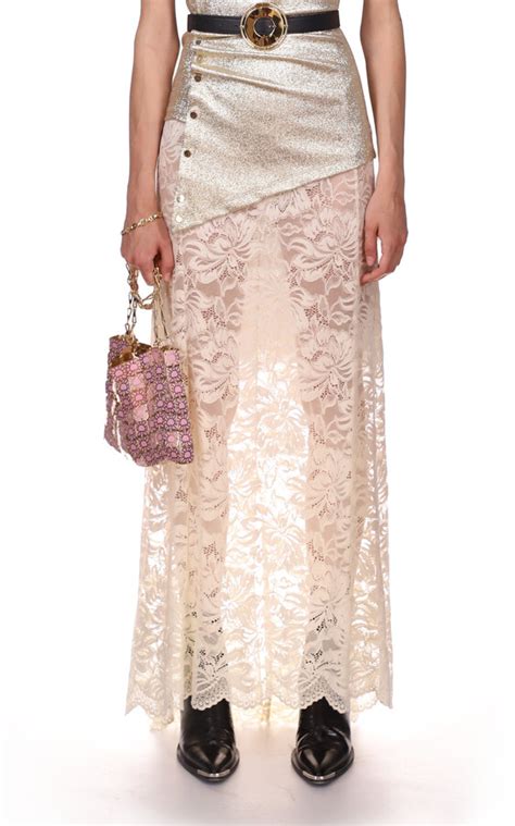 Paco Rabanne Womens Stretch Lace Maxi Skirt White Moda Operandi Shopstyle