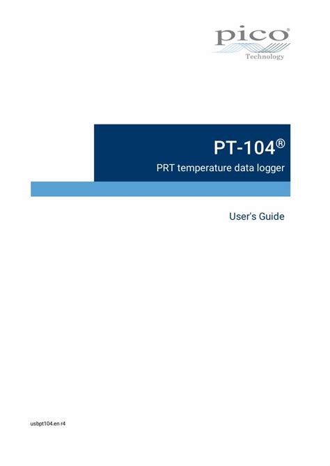 Pdf Pt Data Logger User S Guide Pico Technology The Pt Is