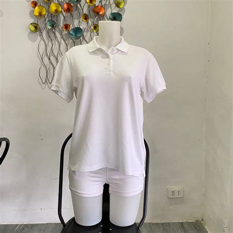 Uniqlo White Polo Shirt Plain White On Carousell