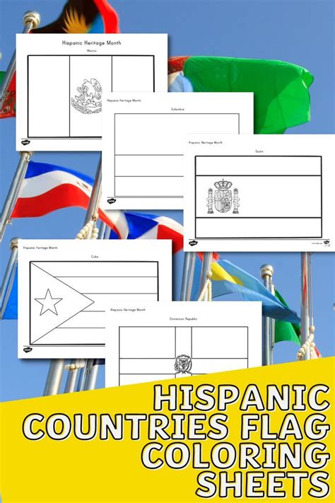 Printable Coloring Spanish Speaking Countries Flags Coloring Pages