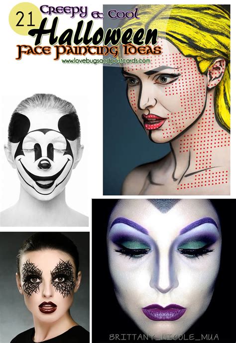 21 Creepy and Cool Halloween Face Painting Ideas - Lovebugs and Postcards