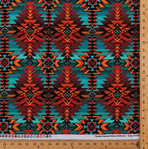 Cotton Southwestern Native American Aztec Tribal Diamond Stripes