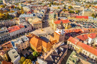 Lublin Krajobraz Starego Miasta Z Lotu Ptaka Zabytki Und Atrakcje