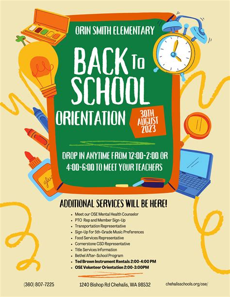 Back to School Orientation Flyer – Orin C. Smith Elementary (3-5)