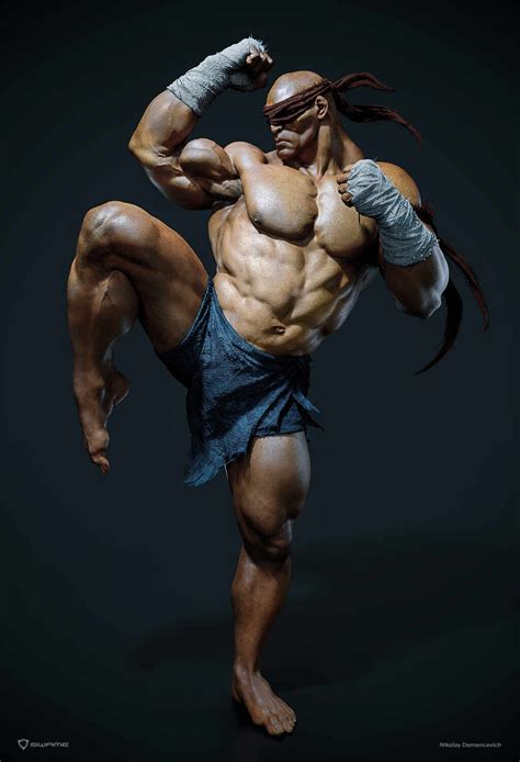 Lee Sin ZBrushCentral Character Statue Street Fighter Art Anatomy