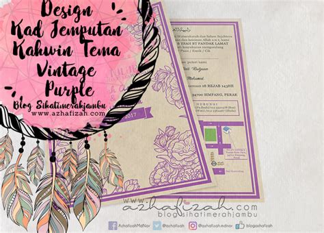 Design Kad Jemputan Kahwin Tema Vintage Purple | Blog Sihatimerahjambu