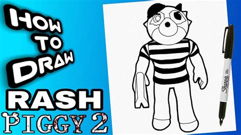 How To Draw Rash Piggy From Piggy Book Step By Step Easy Como