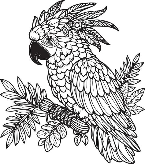Playful Parrot Line Art An Inspiring Illustration 50647084 Vector Art
