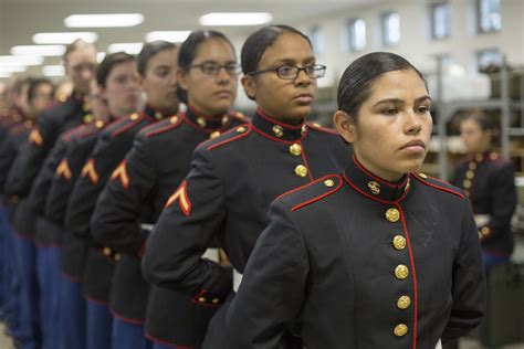 November Company Becomes First Company To Graduate In New Female Dress Blues Marine Corps