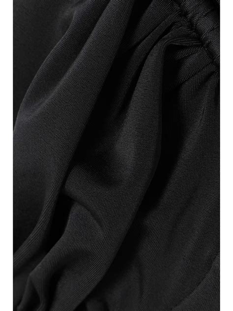 Black NET SUSTAIN Baja Ruched Stretch ECONYL Bikini Top FAITHFULL NET A PORTER