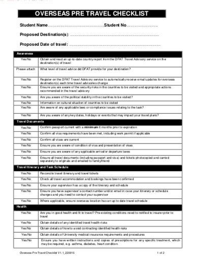 Planning An Overseas Trip Checklist Infoupdate Org