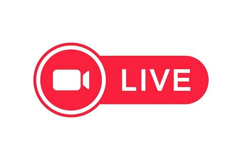 Live Streaming Symbol Schaltfläche für Live Übertragung Premium Vektor