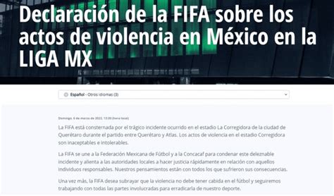 Fifa Condena Violencia En El Estadio La Corregidora