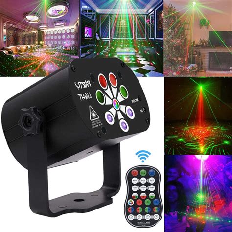 8 furos 120 padrões USB LED laser luz rgb projetor palco lâmpada