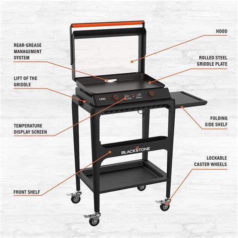 Blackstone E-Series 22" Electric Tabletop Griddle with Prep Cart