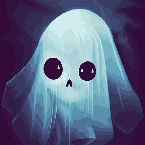 Lindo Fantasma De Halloween Ilustraci N Dibujos Animados Fantasma