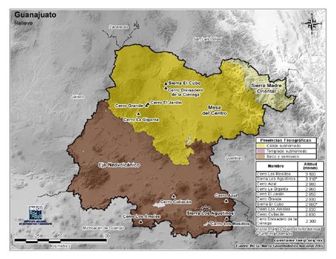 Mapa Del Relieve De Guanajuato Image To U