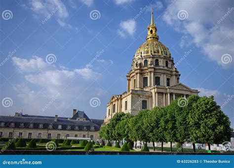 Dome of Les Invalides - Landmark Attraction in Paris, France Stock ...