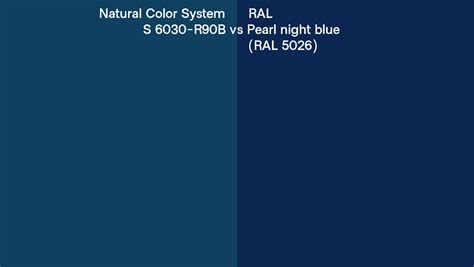 Natural Color System S 6030 R90B Vs RAL Pearl Night Blue RAL 5026