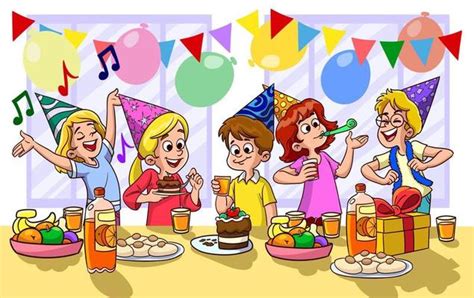 Birthday Party Cartoon Vector Art, Icons, and Graphics for Free Download