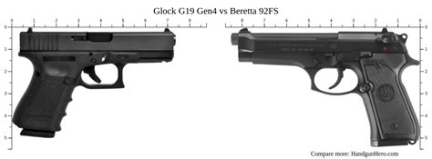 Glock G19 Gen4 Vs Beretta 92FS Size Comparison Handgun Hero