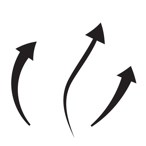 Arrow Symbol Set Of Doodle Or Sketch Outline Of Circle Curve Swipe Up