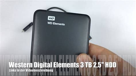 WD Elements Portable 3TB Test Externe Tragbare Festplatte Im