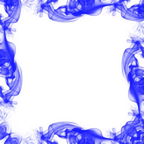 Abstract Blue Smoke Frame Png