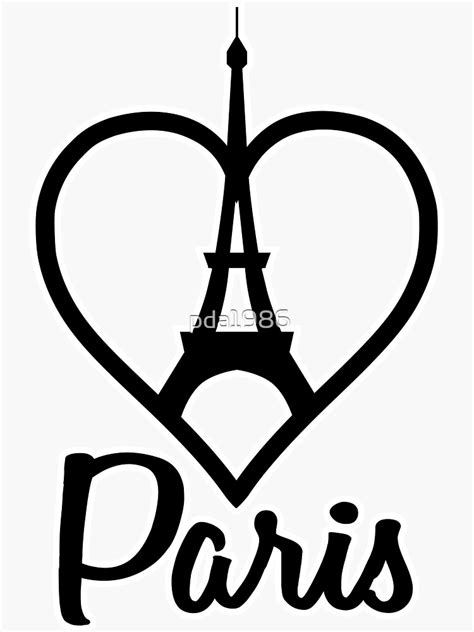 Paris Heart Sticker By Pda1986 Redbubble