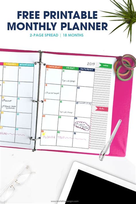 Free Monthly Planner Monthly Calendar Template Printable Planner