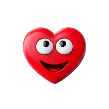 3d Corazón Rojo Emoji Fondo Blanco PNG dibujos 3d Clipart Corazón