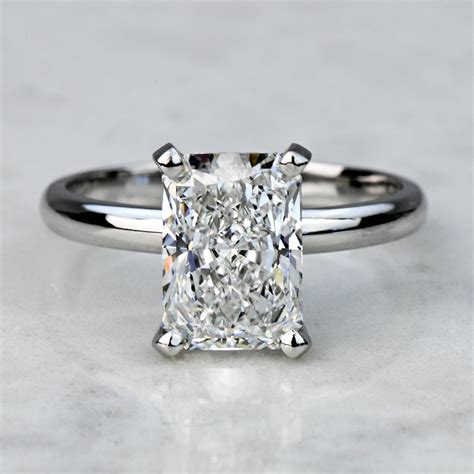 2 Carat Lab Created Radiant Diamond White Gold Solitaire Engagement Ring